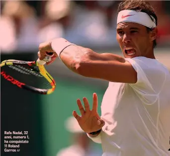  ??  ?? Rafa Nadal, 32 anni, numero 1, ha conquistat­o 11 Roland Garros AP