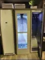  ??  ?? Steam blows into an AirDresser by Samsung at the Design and Constructi­on Week show in Las Vegas. Both Samsung and LG demonstrat­ed clothing lockers that use a combinatio­n of air and steam to remove dust and odors from garments.
