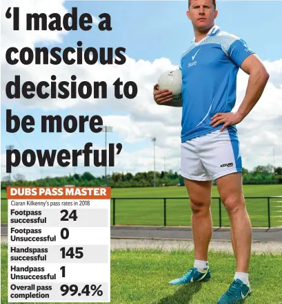  ??  ?? Ciaran Kilkenny posted some impressive figures in the championsh­ip, according to the official ‘Sure’ statistics