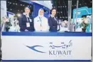  ?? ?? Kuwait Airways work team during the exhibition.