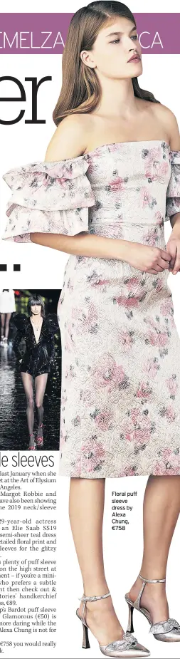  ??  ?? Floral puff sleeve dress by Alexa Chung, €758