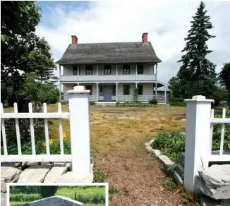  ??  ?? Fairfield House, above, is in Amherstvie­w, Ontario, and is an example of a wood-frame structure from the Loyalist era. It was built in 1793 by Loyalist William Fairfield to reflect his New England background and currently operates as a heritage home and museum.