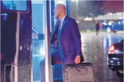  ?? ANDREW HARNIK/ASSOCIATED PRESS ?? Brad Parscale, campaign manager for President Donald Trump’s 2020 re-election, boards a bus after arriving at Andrews Air Force Base, Md., last month before returning to the White House.