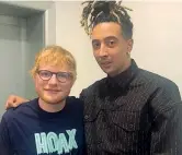  ??  ?? Collaboraz­ione
Ed Sheeran (28 anni) con Ghali (26)