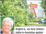  ??  ?? Brigitte G.: vor ihrer Arbeitsstä­tte in Amstetten getötet