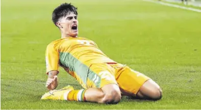  ?? EUROPA PRESS ?? El extremo del Betis Juan Cruz celebra un gol con la camiseta verdiblanc­a.