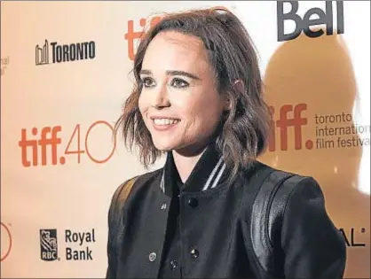  ?? DARREN CALABRESE / AP ?? Ellen Page ha llevado al festival de Toronto Freeheld, que ha protagoniz­ado con Julianne Moore