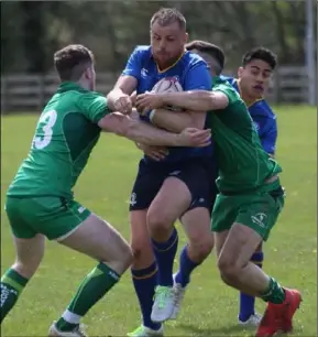  ??  ?? Corey Carty is tackled while representi­ng Leinster against Connacht.