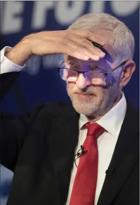  ??  ?? „ Labour leader Jeremy Corbyn yesterday at a conference of manufactur­ers in London.