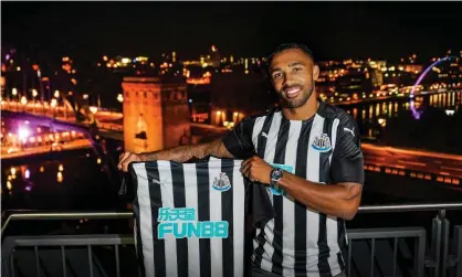  ??  ?? The England striker Callum Wilson joined Newcastle and was followed by his Bournemout­h teammate Ryan Fraser and Jamal Lewis from Norwich. Photograph: Serena Taylor/Newcastle United/Getty Images