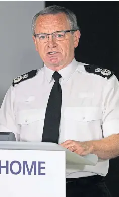  ??  ?? WARNING: Chief Constable Iain Livingston­e.