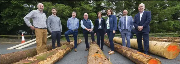  ??  ?? Pictured at the ‘Talking Timber’ event are: Tom Hickey, Irish Wood Producers, Luke Middleton, Dept. of Agricultur­e Food and the Marine, Robert Windle, Forest Service, Jim Hurley, Euro forest Ireland, Nuala-Frances McHugh, Teagasc, John Spink, Teagasc,...