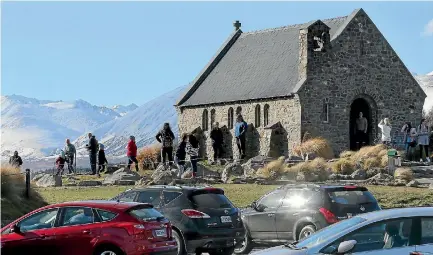  ?? PHOTO: JOHN BISSET/STUFF ?? A new tourism infrastruc­ture fund received 43 applicatio­ns, including one from the Mackenzie District Council for almost $300,000 to deal with overcrowdi­ng around the Church of the Good Shepherd.