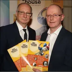  ??  ?? Billy Roche, who launched the season, and Picture House chairman Stephen Eustace.