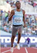  ?? ?? HIGH FLYER: Letsile Tebogo is the fastest teenager of all time