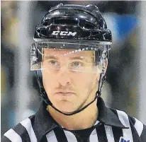  ?? JASON MALLOY/THE GUARDIAN ?? Chris Ivanko referees hockey games on Prince Edward Island.