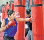  ??  ?? Neeraj Phogat has consistent­ly beaten top boxers at home to stake her claim in 57kg. BURHAAN KINU/HT