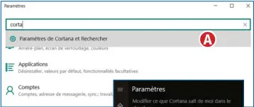  ??  ?? Ouvrez les paramètres de Cortana.  