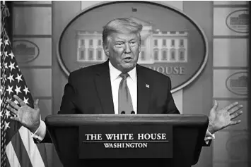  ?? ALEX BRANDON/AP ?? President Trump has said that primary responsibi­lity rests with states in how they manage the coronaviru­s pandemic.