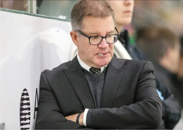  ?? LIAM RICHARDS/FILES ?? University of Saskatchew­an Huskies head coach Dave Adolph started coaching university hockey in Lethbridge and still has family in the southern Alberta city.