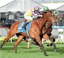  ?? PHOTO: BRUNO CANNATELLI ?? Sacred Elixir (Damian Lane) wins the Group II Super Vase Stakes at Moonee Valley last weekend.