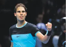  ?? Glyn Kirk / AFP / Getty Images ?? Rafael Nadal celebrates after beating Britain’s Andy Murray 6-4, 6-1 at the ATP World Tour Finals in London.