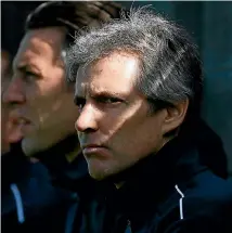  ?? PHOTO: GETTY IMAGES ?? Auckland city coaching staff led by head coach Ramon Tribulietx (right) watch the first leg of the Oceania Champions League semi-finals.