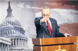  ?? BILL CLARK/GETTY ?? Senate Majority Leader Chuck Schumer said the chamber “must take action” on gun control legislatio­n after two mass shootings this month left 18 people dead.