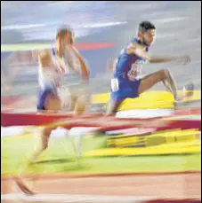  ?? REUTERS ?? Avinash Sable (right) in action during the men’s 3000m steeplecha­se final in Doha on Friday.