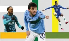  ?? ?? From left: Arnaut Danjuma, Bernardo Silva and Benoît Badiashile will be in the spotlight this weekend. Composite: Getty, Reuters