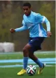  ??  ?? Raheem Edwards’ success at Sheridan College opened up an opportunit­y to play for Canada at the Pan American Games in 2015 on home soil.