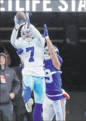  ?? Jose Yau Waco Tribune-herald via AP ?? Dallas Cowboys cornerback Trevon Diggs leads the NFL with 11 intercepti­ons, bolstering the NFC East champions’ defense.