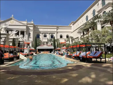  ?? ?? The Garden of the Gods pool complex at Caesars Palace in Las Vegas.