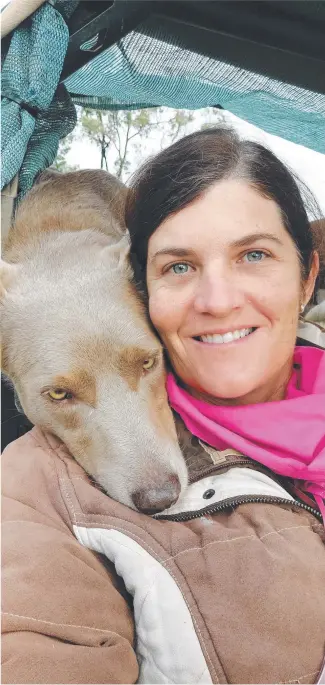  ?? ?? Genine Jackson and her working dog, Buck, will represent Queensland in the 2022 Cobber Challenge Relay.