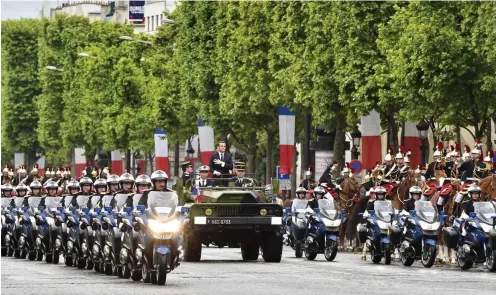  ?? Foto: dpa/Alain Jocard ?? Der Triumphato­r: Macron bei seiner Amtseinfüh­rung