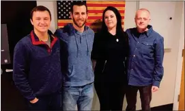  ?? COHASSET POLICE DEPARTMENT VIA AP ?? In this photo provided by the Cohasset Police Department, Maegan Ball, second right, stands with, from left, Officer Aaron Bates, Officer Alexander Stotik, and Detective Lt. Gregory Lennon in Cohasset, Mass., on Dec. 27, 2019.