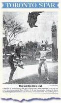  ??  ?? At left, a Toronto Star page from April 5, 1983, includes a photo of a young O’Brien cavorting over the subway vents at city hall.