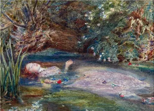  ??  ?? Elizabeth Siddal, modèle d’Ophelia (1865-1866) de John Everett Millais