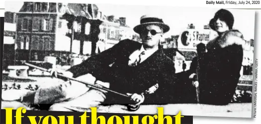  ??  ?? Obsession: James Joyce and Nora Barnacle in 1930