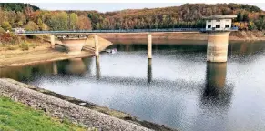  ?? FOTO: UDO TEIFEL ?? Die Große Dhünn-Talsperre ist zu 62 Prozent gefüllt.