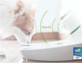  ?? PET ELECTRONIC­S COMPANY FOLDIMATE ?? The first AI-powered pet food bowl is here, which recognizes which pet is eating and dispenses the correct food.