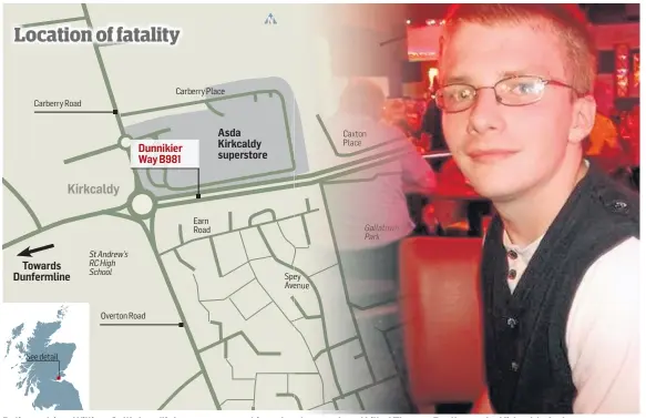  ??  ?? Delivery driver William Gall’s headlights were not working when he struck and killed Thomas Beall near the Kirkcaldy Asda store.