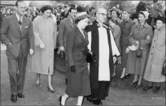  ??  ?? The Queen and Duke of Edinburgh at Mersham’s church with Lord and Lady Brabourne in 1957