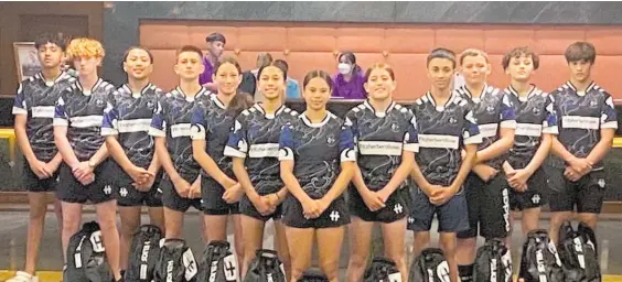  ?? ?? Hawke’s Bay’s Junior Pacific Warriors U14 team in Bangkok during the Bangkok Internatio­nal Rugby Sevens tournament.