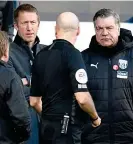  ?? REUTERS ?? Chaos: Potter and Allardyce are perplexed by Mason