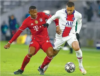  ??  ?? Mbappé foi um verdadeiro terror para a defesa do Bayern na primeira mão