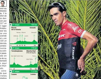  ??  ?? NUEVA PIEL. Contador estrenará hoy en carrera el maillot del Trek.