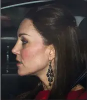  ??  ?? Festive earrings: Duchess of Cambridge