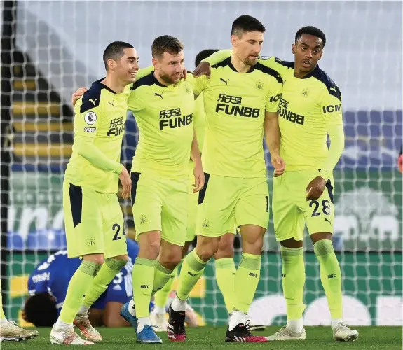  ??  ?? ■ The futures of Paul Dummett, second left, and Federico Fernandez, third left, at Newcastle are up in the air, potentiall­y leaving the club with big boots to fill