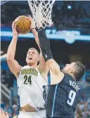  ?? Associated Press file ?? The Nuggets’ Mason Plumlee scored in double figures in three of his past five games entering Friday and compiled his second double-double of the season (13 points, 10 rebounds) Wednesday against Minnesota.